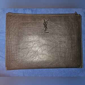 Saint Laurent black pad holder clutch